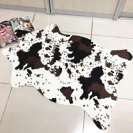 Carpets Faux Cowhide Rug Animal Pattern Carpet Cow Print For Bathroom Living Room Skins Doormat Home Textile Black White