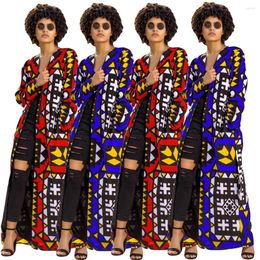 Women's Trench Coats Wholesale Items For Boutique Clothes Elegant Autumn Women's Cardigan 2022 Ladies Fashion Casual Printed Long Jacket