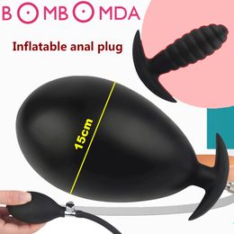 Anal Toys Inflatable Plug Expandable Butt With Pump Dilator Massager Adult Products Silicone Sex for Women Men 221121