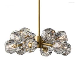 Chandeliers Boule De Clear Crystal Modern LED Ball Brass Chrome Black Pendant Lamps Living Room Bedroom Dining Lights Decor