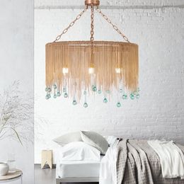 Pendant Lamps Loft Industrial Lamp LED Lights Water Glass Droplets Nordic Hanging Light Fixtures Bedroom Iron Luminaire Suspendu