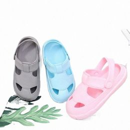 модная девочка пляжные тапочки детские сандалии Cro Summer Cartoon Kids Shoes eva сопротивление воздухопроницаемой анти -липкой малыш T200513 T7QJ#