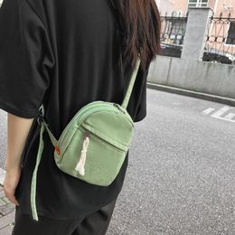 Evening Bags Female Casual Canvas Fabric Mini Phone Crossbody Bag Cloth Street Stylish Daily Small Size Side Sling Pouch Pocket Shoulder