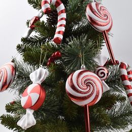 Christmas Decorations Red And White Candy Lollipops Combination Tree Home Party Window 221119