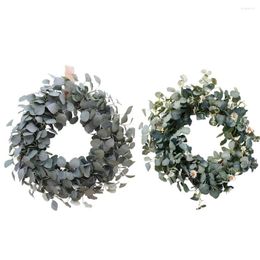 Decorative Flowers Artificial Flower Leaves Plant Garland Eucalyptus Wreath Premium Beautiful Foliage For Home Wedding Party Decor