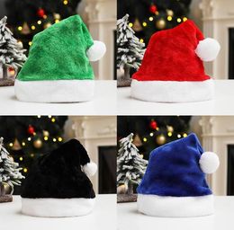 Christmas Santa Claus Hats 7 Colours Short Plush Caps Festival Party Cosplay Costumes Cap Xmas Decoration Accessories SN290