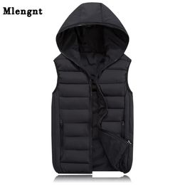 Men's Vests Spring Autumn Sleeveless Jacket for Men Fashion Warm Hooded Male Winter Vest Light Plus Size Mens Work Waistcoat 221121