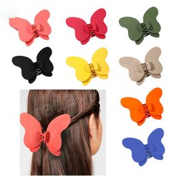 Women Extra Large Butterfly Hair Claw Clip Girls Solid Color Hairpins Claws Clips Headwear Kid Fashion Hair Accessories