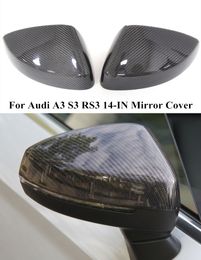 Car Carbon Fiber Rearview Mirror Housing for Audi A3 S3 RS3 2014-IN Side Wing Cover Caps