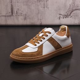 Style European Shoes Party Wedding Dres Brand Spring Designer Leather White Causal Sneakers Round Toe Thick Bottom Business Leisure Driving Walking Loaf 72