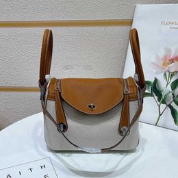 Sell designer bags on the cheap 2023h first layer cow leather with linen canvas real pelindy Bag Fashion good quality medicine bag one shoulder handbag