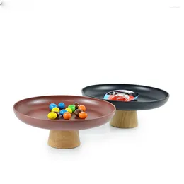 Plates Creative Wooden Tall Round Dessert Cake Decoration Display Rack Home Kitchen Accessories Snack Fruit Storage Tray Ornaments