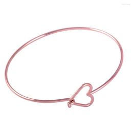 Bangle 50PCS TOP Quality Wholesale Women Gold Rose Color Stainless Steel Wire Bracelet DIY Beads Accessories