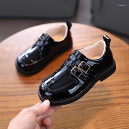 Flat Shoes 2023 Princess Patent Leather Kids For Little Girls Boys Dress Children Show 3 4 5 6 7 8 9 10 11 12 Years