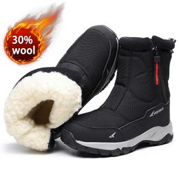 Stivali Uomo Pelliccia spessa Scarpe invernali Scarpe da uomo Pelliccia calda Caviglia da neve Botas Hombre Per donna Sneakers peluche 221119