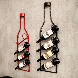 Tabletop Wine Racks Iron hang ledge rack bottles of metal decorative wall frame bar accessories home bars champagne ideas 221121