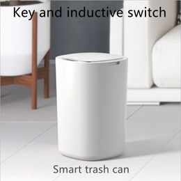 Waste Bins Intelligent Induction Trash Can Electric Creative Storage Automatic Open-lid Kitchen Bin Baskets Bathroom Living Room 221119