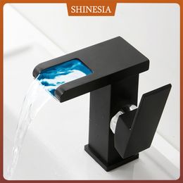 Banyo Lavabo Muslukları Shinesia LED Havza Musluğu Lüks Uzun ve Kısa Musluk Soğuk Su Mikseri 221121