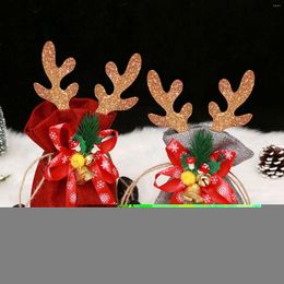 Gift Wrap Christmas Bags Velvet Candy Packaging Reindeer Antlers Box Pumpkin Party Favours For Wedding D2s3