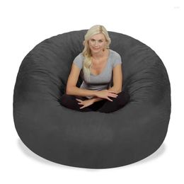 Chair Covers Drop 7ft Large Round Soft Fluffy Artificial Leather Bean Bag Suede Cover Living Room Furniture Decoration