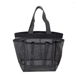 Storage Bags Gym Mesh Bath Organizer Beach Shower Tote Quick Dry Bag Camping Double Handles 7 Pockets Travel For Dorm Toiletry