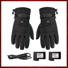 ST237 Men Heated Gloves Motorcycle Touch Screen Battery Powered Waterproof Gloves Winter Keep Warm Motorcycle Heated Gloves Guantes