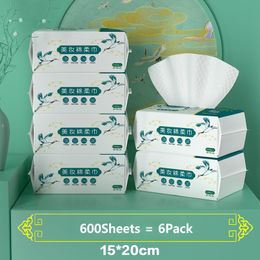 Tissue 600 Sheets Ultra Soft Thick Cotton Disposable Face Towel Dry Wipes Reusable Pads Makeup Removing 221121