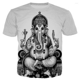 Men's T Shirts Ganesha T-shirts 3D Print Hindu God Of Wisdom Tshirt Men Women Summer Casual Short Sleeve Harajuku Oversized T-shirt