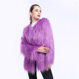 Women's Leather Autumn Faux Fur Jacket Womens Warm Coat Europe Women Round Collar Jackets Winter Thicken Fashion B539