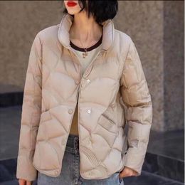 Women's Down Parkas Jacket Spring Simple Coats Solid Colour Stand Collar Lightweight Short Windbreaker 221121