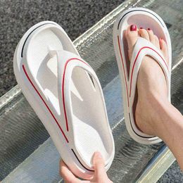 Brief Striped Designer Brand Women Sandals Outdoor Beach Flat Woman Slides Bathroom Couple Slippers Summer New Female Shoes J220716