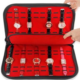 Watch Boxes 20 Slots Watchband Travel Pouch Box Multifunction Portable Strap Organizer Storage Case Bag Holder For Home Shop