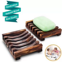 Natural Wooden Bamboo Soap Dish Tray Holder Storage Soap Rack Plate Box Container for Bath Shower Plate Bathroom FY4366 ss1121