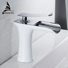 Bathroom Sink Faucets Basin Waterfall Single handle Mixer Tap Bath Antique Brass Water Crane Silver 6009 221121