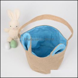 Other Event Party Supplies 5 Colors Jute Bag Easter Party Supplies Rabbit Ear Basket Bunny Gift Happy Decorations For Home Drop De Dh0Ct