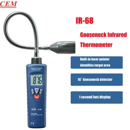 CEM IR68 Flexible Infrared Thermometer Laser Finger Gooseneck Infrared Thermometer 50 600 Celsius degree Word Thermometer Meter New