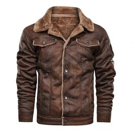 Men's Down Parkas Mens Vintage Leather Jackets Motorcycle Stand Collar Pockets Male Biker PU Coats Fashion Drop 221119