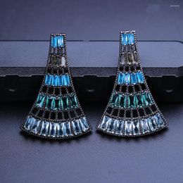 Stud Earrings Ranos Multicolor Boho Geometric Crystal Stone Black Plated Brincos Fr Wpmen Fashion Jewellery EFX0031352