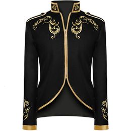 Herrenjacken Herren Gold bestickter Hofprinz Stilvolle Anzugjacke Marke Slim Fit Steampunk Gothic Vintage Uniform Kostüm Chaquetas Hombre 221121