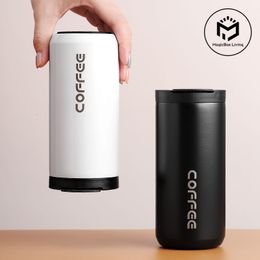 Water Bottles 350ml500ml 304 Stainless Steel Milk Tea Coffee Mug Leak-Proof Thermos Travel Thermal Cup Thermosmug Bottle For Gifts 221119