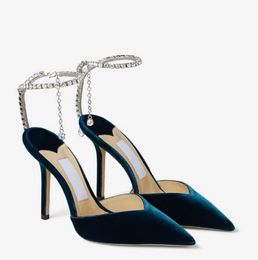 Women Sandals With Box Mules Wedding Flower Strass Diamond Shoe Luxurious Evening flat Elegant Ladies Footwear 35-43