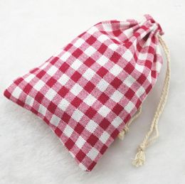 Gift Wrap 10x14cm Red Corss Vintage Cotton Burlap Jute Favour Candy Bags Wedding Party Pouches