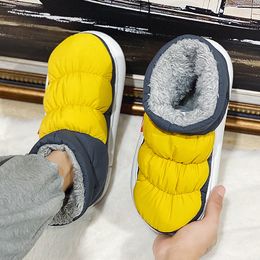 Stivali invernali da uomo neve peluche caldo caviglia giù impermeabili scarpe alte in cotone per la casa antiscivolo all'aperto 221119