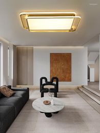 Ceiling Lights Modern Minimalist Led Lamp Living Room Bedroom High-end Meeting Rectangular All-copper
