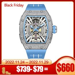 Wristwatches Haofa Luxury Automatic Mechanical Watch For Men Sapphire Self Wind Fashion Luminous Skeleton Crystal Bezel Waterproof