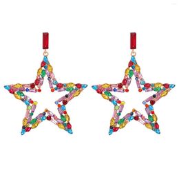 Dangle Earrings Fashion Multicolor Rhinestones Star For Women Female Girl Daily Wear Dance Party Earring Jewellery Drop