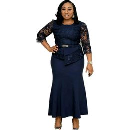 Plus size Dresses African And Turkey Style Plus Size Lace Stitching Dress For Women 221121