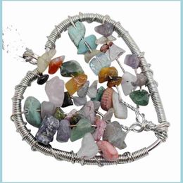 Pendant Necklaces Heartshaped Seven Gem Tree Pendants For Men And Women Fashion Pop Necklace Drop Delivery Jewelry Necklaces Dhja5