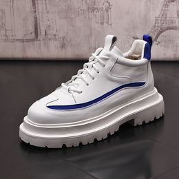 Designer Party Italian Dress Wedding Shoes Fashion Breathable High tops Causal Sneakers Round Toe Thick Bottom Business