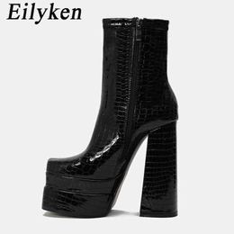 Boots Autumn Winter Women Street Style Serpentine Ankle Boots Fashion Platform Wedges Satin High Heels Female Prom Chunky Shoe 220913
